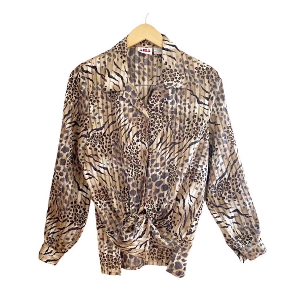 VINTAGE - ALIA ANIMAL PRINT L/S BLOUSE